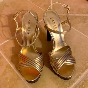 Ralph Lauren Gold Heels